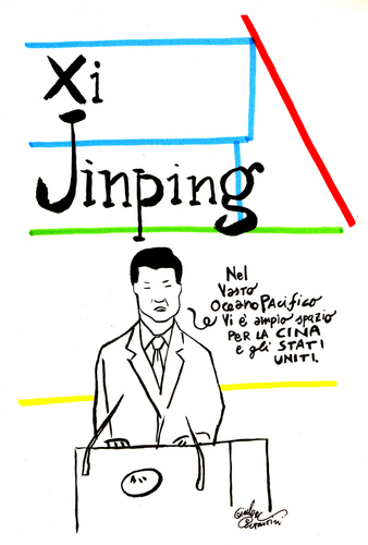 Cartoon: Xi Jinping (medium) by Political Comics tagged xi,jinping,pacifico,cina,stati,uniti