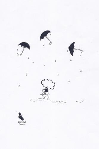 Cartoon: Black Umbrellas (medium) by adimizi tagged cizgi