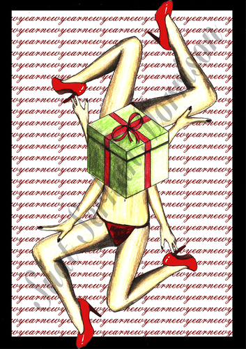 Cartoon: giftgirl (medium) by Suat Serkan Celmeli tagged gift