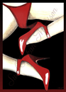 Cartoon: mary jane shoes (small) by Suat Serkan Celmeli tagged red shoes