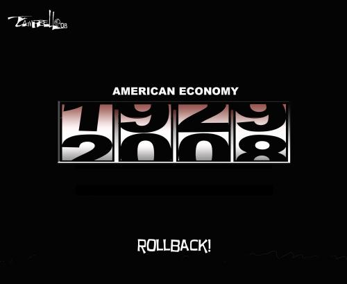 Cartoon: Rollback (medium) by CARTOONISTX tagged economy,depression,