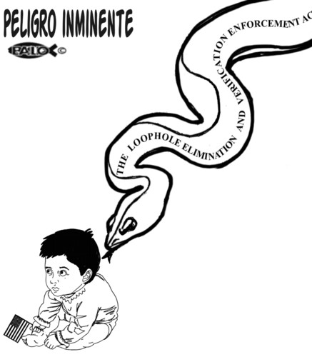 Cartoon: Peligro inminente (medium) by Empapelador tagged usa,inmigracion