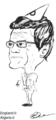 Cartoon: Fabio Capello (medium) by AndyWilliams tagged fabio,capello,football,manager,england,dunce,world,cup,south,africa,italian,english,footy,soccer,caricature,cartoon