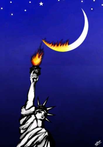 Cartoon: freedom and Islam (medium) by ugur demir tagged mm