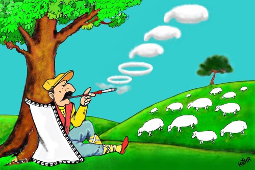 Cartoon: SHEPHERD (medium) by ugur demir tagged mmm