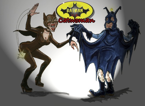 Cartoon: batman and catwoman (medium) by jean gouders cartoons tagged batman,superheroes,jean,gouders,batman,superheld,held,helden,comic,catwoman