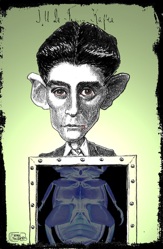 Cartoon: Franz Kafka (medium) by jean gouders cartoons tagged literature,gouders,jean,bugs,kafka,franz