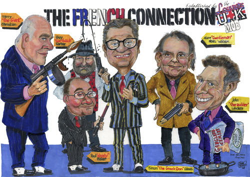 Cartoon: The french connection (medium) by jean gouders cartoons tagged cartoonists,jean,gouders,karikaturen,karikatur,cartoonisten,cartoonist