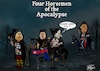 Cartoon: Four horsemen of the apocalypse (small) by jean gouders cartoons tagged autocrats,trump,xi,putin,kim