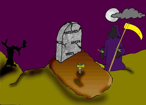 Cartoon: consumir hasta morir y mas alla (medium) by mmon tagged muerte