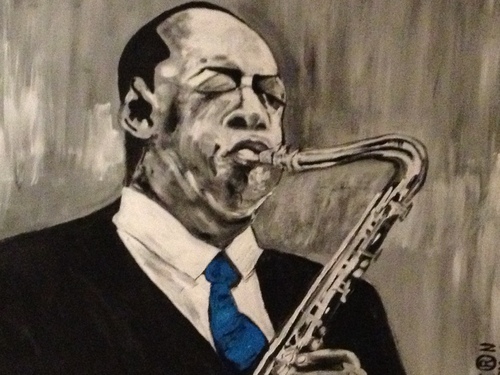 Cartoon: saxofonist (medium) by cornagel tagged sax