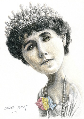 Cartoon: Queen Maria of Roumania (medium) by Otilia Bors tagged roumania,of,maria,queen