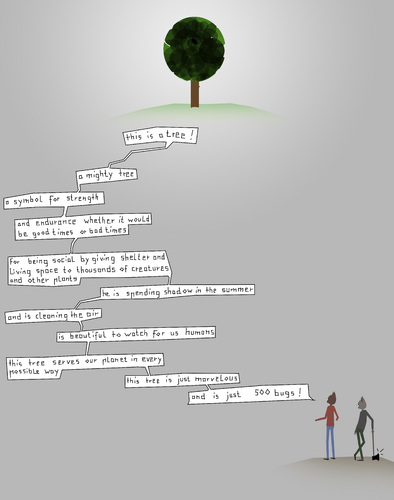 Cartoon: mighty tree (medium) by Bonville tagged mighty,tree,human,behaviour,bonville