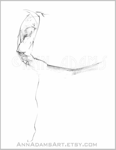 Cartoon: 022 ballet dancing figure sketch (medium) by AnnAdams tagged woman,girl,dance,movement,ballet,pencil,sketch,figure,stroke,squick