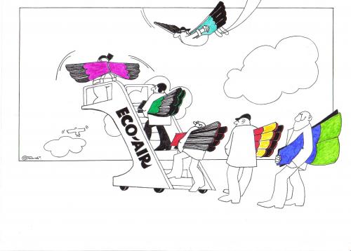 Cartoon: eco-air (medium) by ruditoons tagged fliegen,