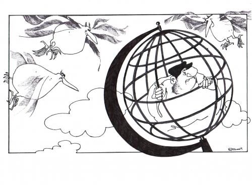 Cartoon: vogelfrei (medium) by ruditoons tagged globus,