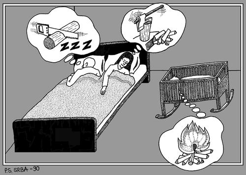 Cartoon: Family Dreams (medium) by srba tagged family,dreams,heating
