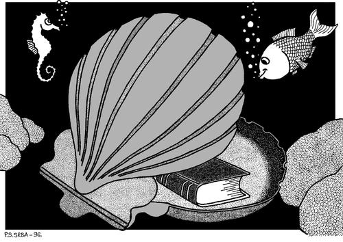 Cartoon: Oyster (medium) by srba tagged oyster,pearl,books