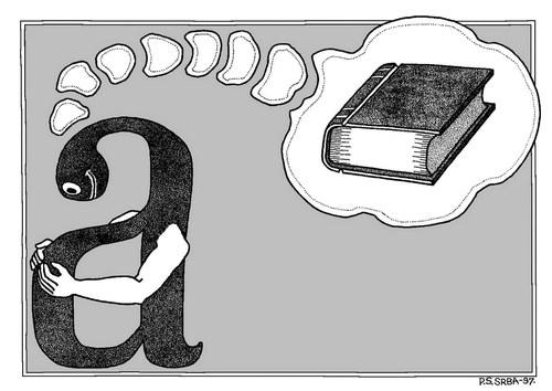 Cartoon: Pregnancy (medium) by srba tagged letters,dream,books,pregnancy