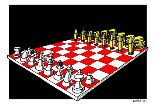Cartoon: The Game (medium) by srba tagged power,war,sport,money,game,chess