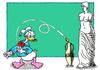 Cartoon: Donald Duck and Venus (small) by srba tagged donald,duck,venus,entertainment,art,culture