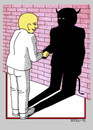 Cartoon: Sympathy for the Devil (small) by srba tagged shadow devil meeting