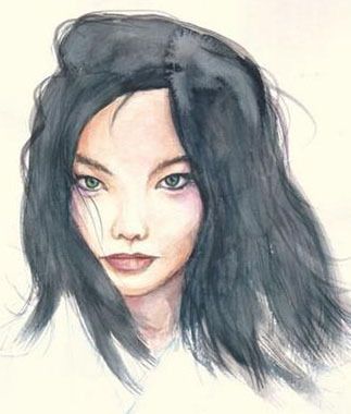 Cartoon: Björk (medium) by dimaz_restivo tagged björk