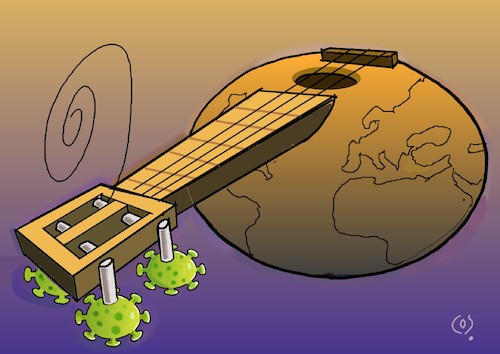 Cartoon: instruments are silent (medium) by coskungole58 tagged epidemic,disease