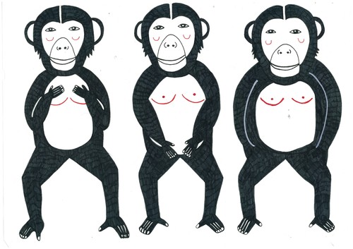 Cartoon: monkey (medium) by nolanolee tagged monkey