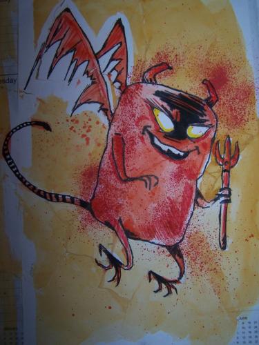 Cartoon: lil devil (medium) by markcrossey tagged red,devil,horny,