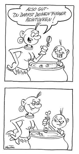 Cartoon: Kostprobe (medium) by vauvau tagged kannibalen,essen,kind,kostprobe
