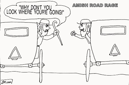 Cartoon: amish road rage (medium) by cartoonme1 tagged amish,road,rage,cars,domestic,violence,people,hillbilly