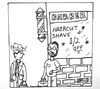 Cartoon: half off shave (small) by cartoonme1 tagged shaved,barber,funny,odd,weird,gag,haircut,humor