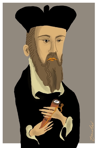Cartoon: Nostradamus (medium) by Bravemaina tagged nostradamus