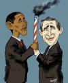 Cartoon: US Presidency Relay (small) by Bravemaina tagged usa president george bush barack obama