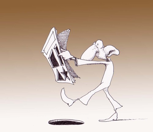 Cartoon: newspapers (medium) by Hugo_Nemet tagged newspapers