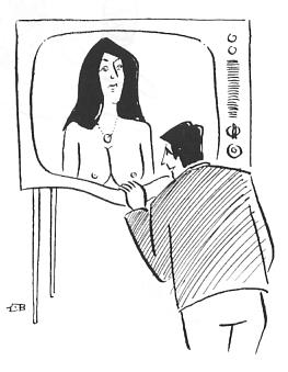 Cartoon: Curiousity (medium) by Mihail tagged tv,naked,woman,man,curious,