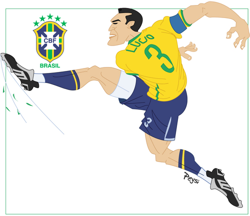Cartoon: LUCIO (medium) by ELPEYSI tagged lucios,brasil,futbol,futebol,jogar