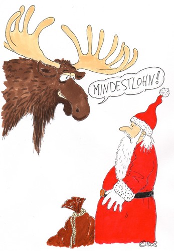 Cartoon: .... (medium) by Christian BOB Born tagged nikolaus,weihnachtsmann,elch,arbeit,mindestlohn,geschenke,lohn,nikolaus,weihnachtsmann,elch,arbeit,mindestlohn,geschenke,lohn