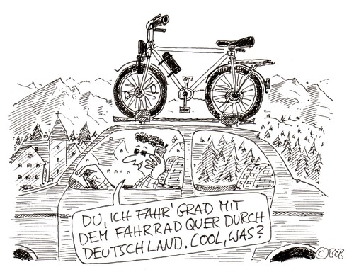 Cartoon: Du schaffst das (medium) by Christian BOB Born tagged rad,auto,deutschland,reisen,ausdauer,sport