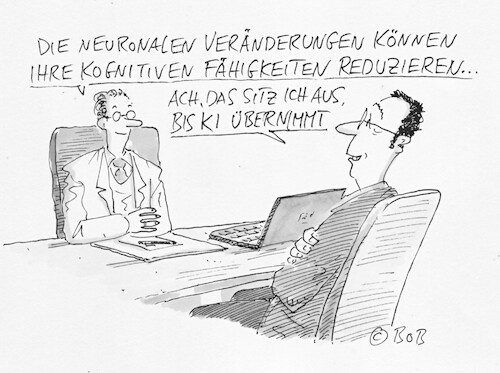 Cartoon: o.T. (medium) by Christian BOB Born tagged kognitiv,ki,neuronen,brain,kognitiv,ki,neuronen,brain