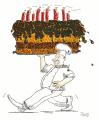 Cartoon: o.T. - optimale Torte (small) by Christian BOB Born tagged glückwunsch,feiern,torte,kerzen,kalorienbombe