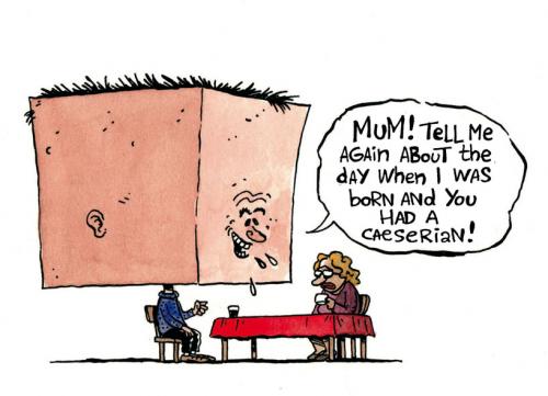 Cartoon: Caesarean (medium) by Kim Duchateau tagged birth,caesarean,kaiserschnitt,