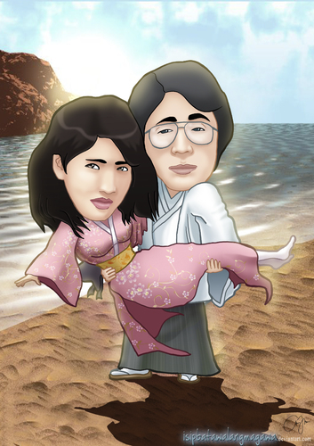 Cartoon: Yamaji Couple (medium) by J-ar tagged couple,yamaji