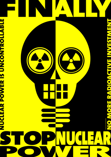 Cartoon: Finally Stop (medium) by constable tagged nuclear,danger,poster,radioactivity,yellow,warning,protest,fear,nature,death,fukushima,energy,power,stop