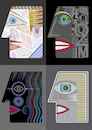 Cartoon: Four Graphical Profiles - 2026 (small) by constable tagged profiles,heads,groups,colors,noses,eyes