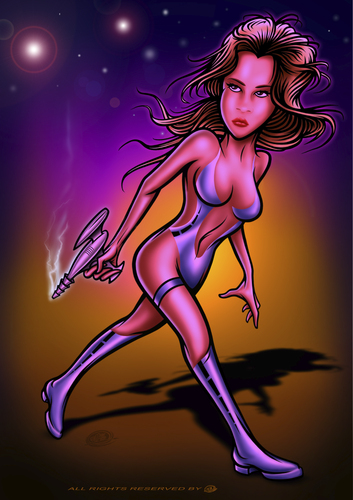 Cartoon: Barbarellas Legacy (medium) by elle62 tagged scifi,space,in,girl