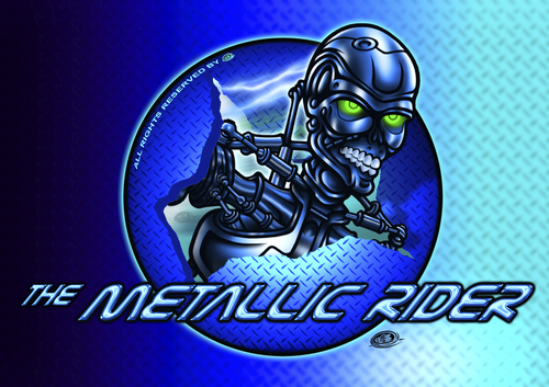Cartoon: the metallic rider part one (medium) by elle62 tagged android,bmx,metal