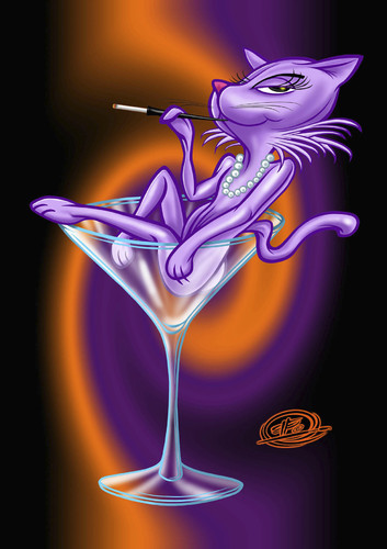 Cartoon: the purple kittie (medium) by elle62 tagged cartoon,kittie,purple