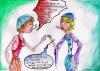 Cartoon: I taking to me (small) by Doddy tagged conversation